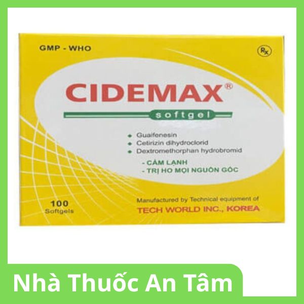 Viên nang mềm Cidemax điều trị ho khan, ho có đờm, ho do cảm cúm