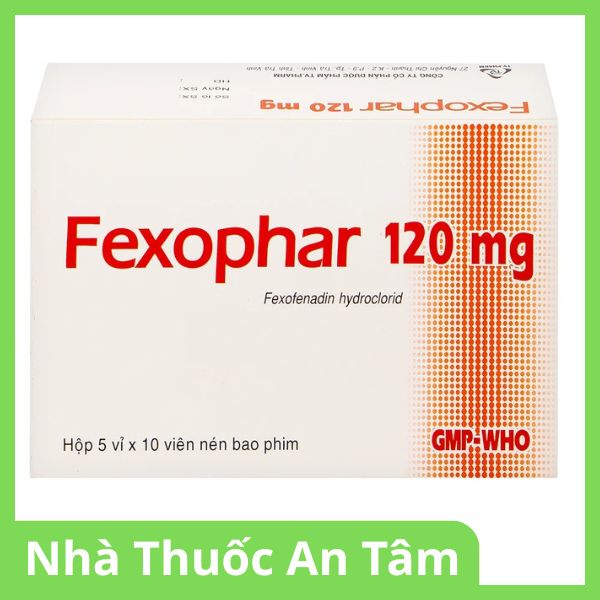 Viên nén bao phim Fexophar 120mg trị viêm mũi dị ứng, dị ứng da, nổi mề đay
