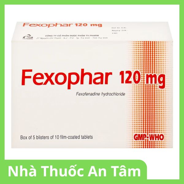 Viên nén bao phim Fexophar 120mg trị viêm mũi dị ứng, dị ứng da, nổi mề đay (2)