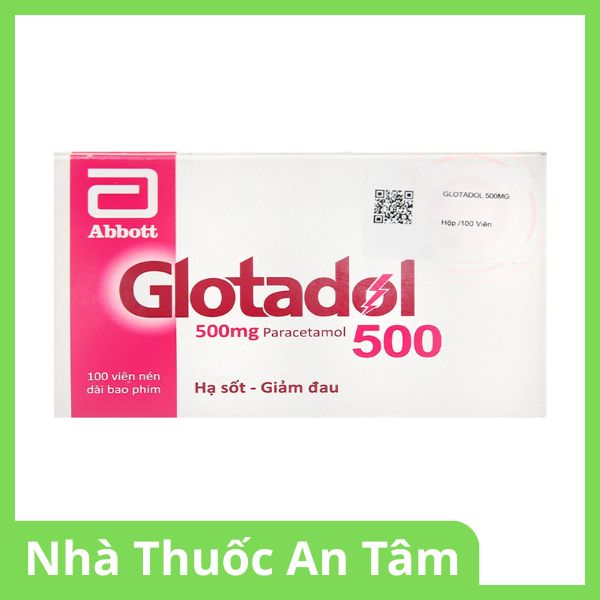 Viên nén bao phim Glotadol 500mg hỗ trợ giảm đau, hạ sốt