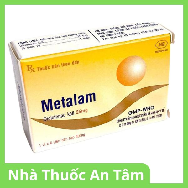 Viên nén bao đường Metalam 25mg trị các bệnh viêm khớp mãn tính, đợt cấp viêm khớp