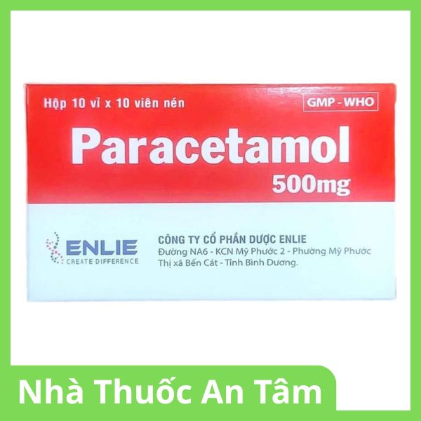 Viên nén Paracetamol 500mg Enlie hạ sốt, giảm đau từ nhẹ đến trung bình