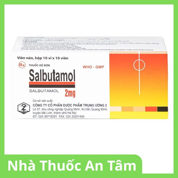 Viên nén Salbutamol 2mg giúp giảm co thắt phế quản trong hen, viêm phế quản mãn tính (2)