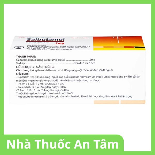 thuoc-salbutamol-2mg-4 Viên nén Salbutamol 2mg giúp giảm co thắt phế quản trong hen, viêm phế quản mãn tính (4)