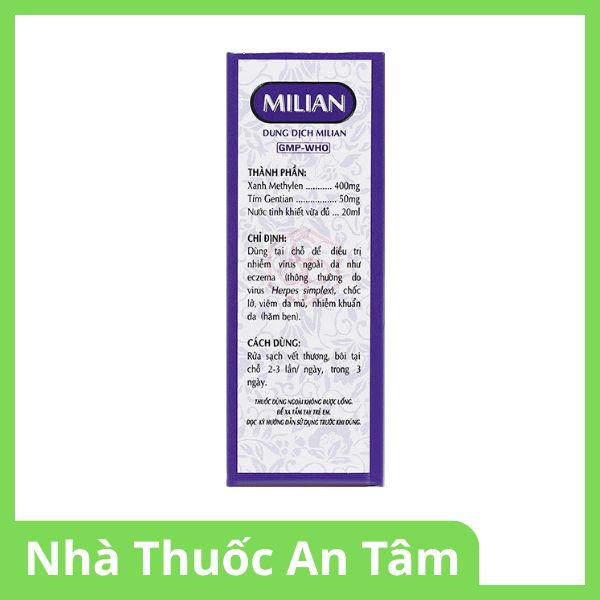 Dung dịch bôi Milian trị nhiễm virus ngoài da, nhiễm khuẩn da (2)
