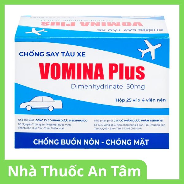 Viên nén Vomina Plus điều trị triệu chứng buồn nôn, chóng mặt khi say tàu xe