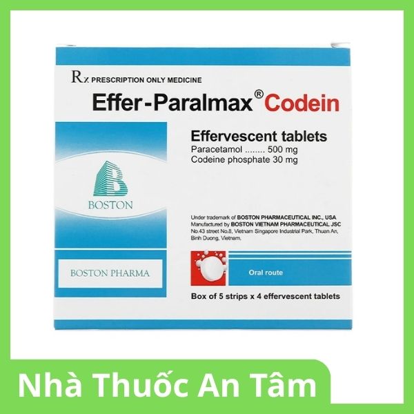Viên sủi Effer-Paralmax Codein giảm đau cấp tính ở mức độ trung bình