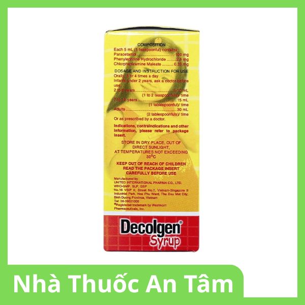 Siro Decolgen Untied điều trị các triệu chứng cảm thông thường, viêm mũi dị ứng (2)